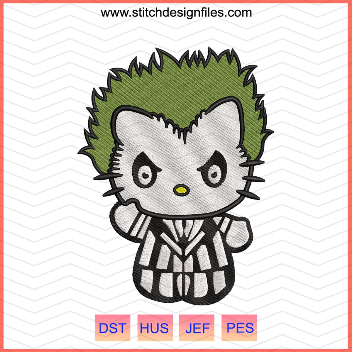 Beetlejuice Hello Kitty Halloween Embroidery Design