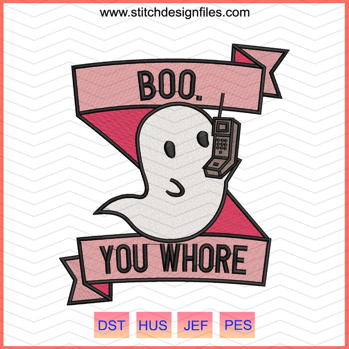 Boo Ghost Machine Embroidery Design – DST PES JEF