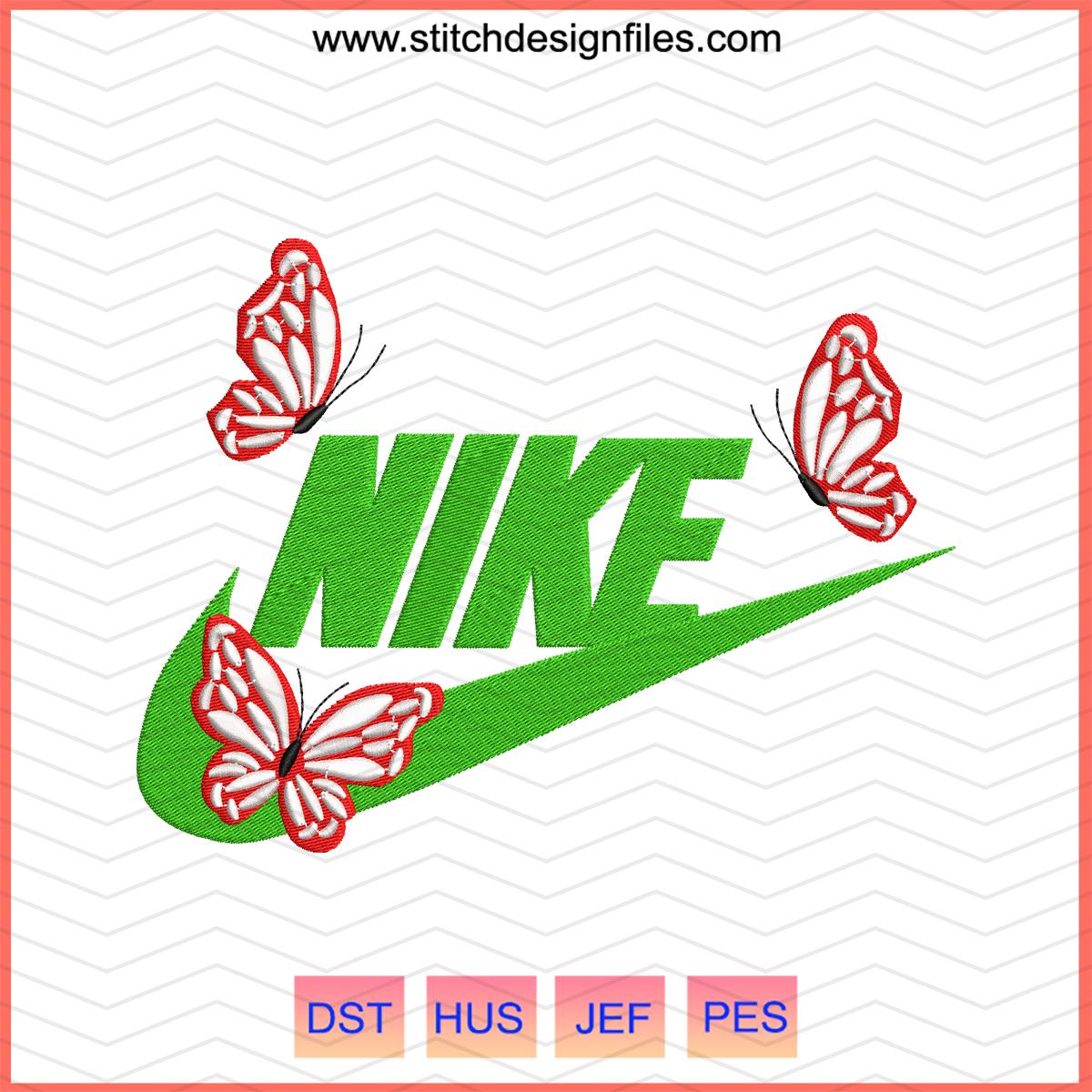 Butterfly with Nike Swoosh Machine Embroidery File