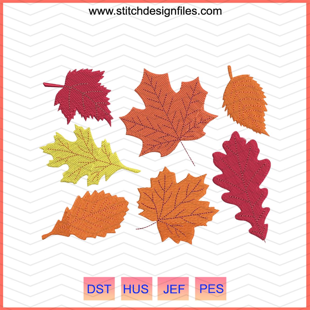 Free Fall Leaves Embroidery Design