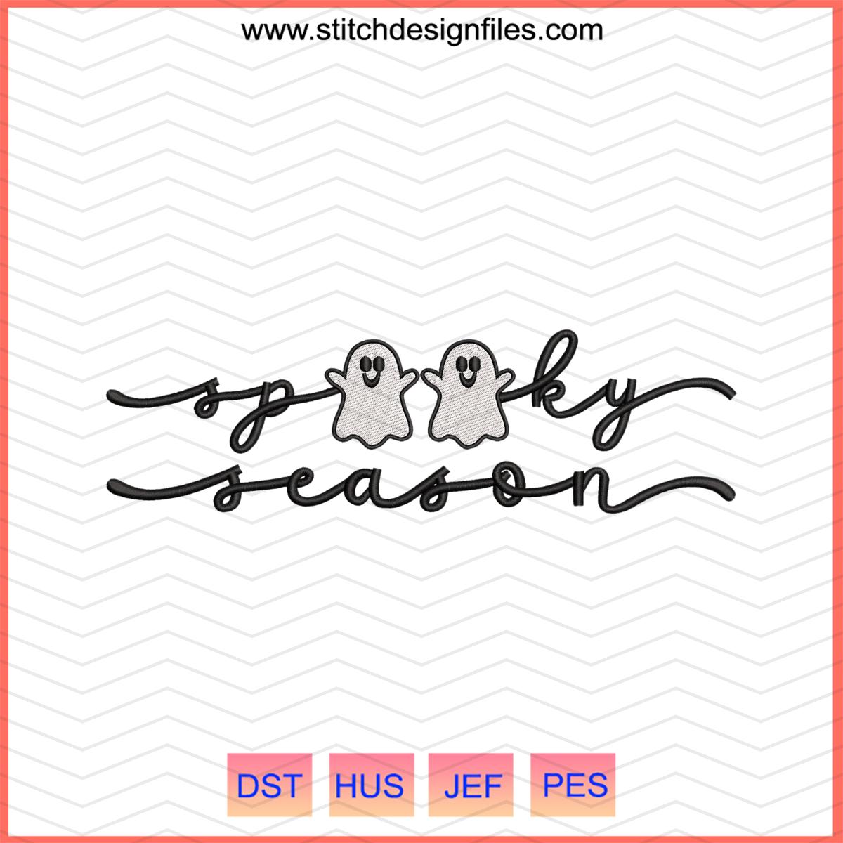 Free Ghost Spooky Season Embroidery File