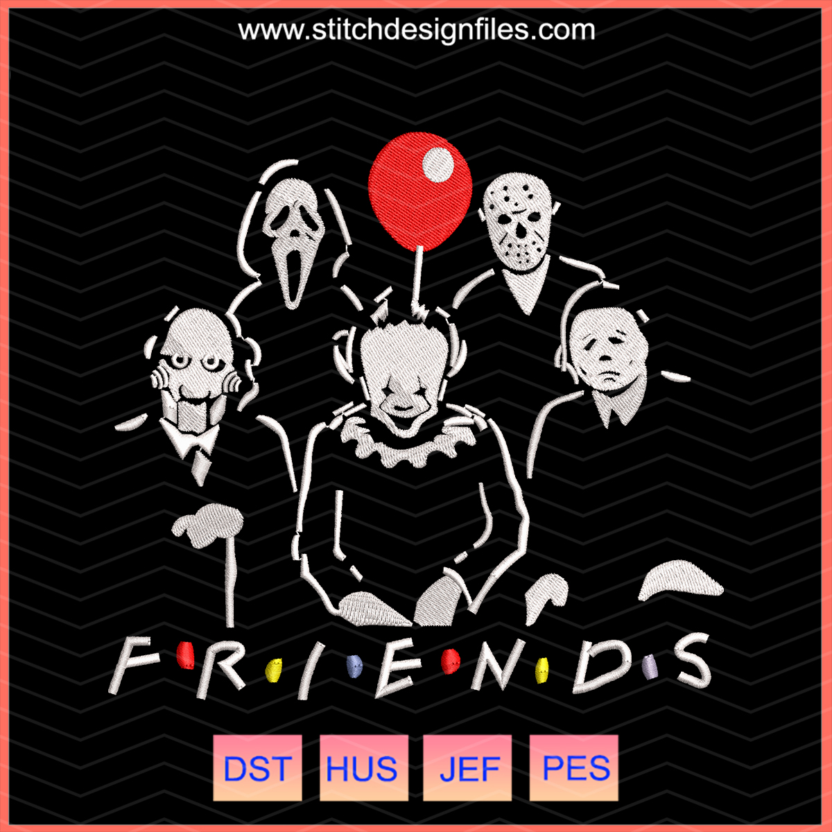 Friends TV Show Halloween Embroidery Design
