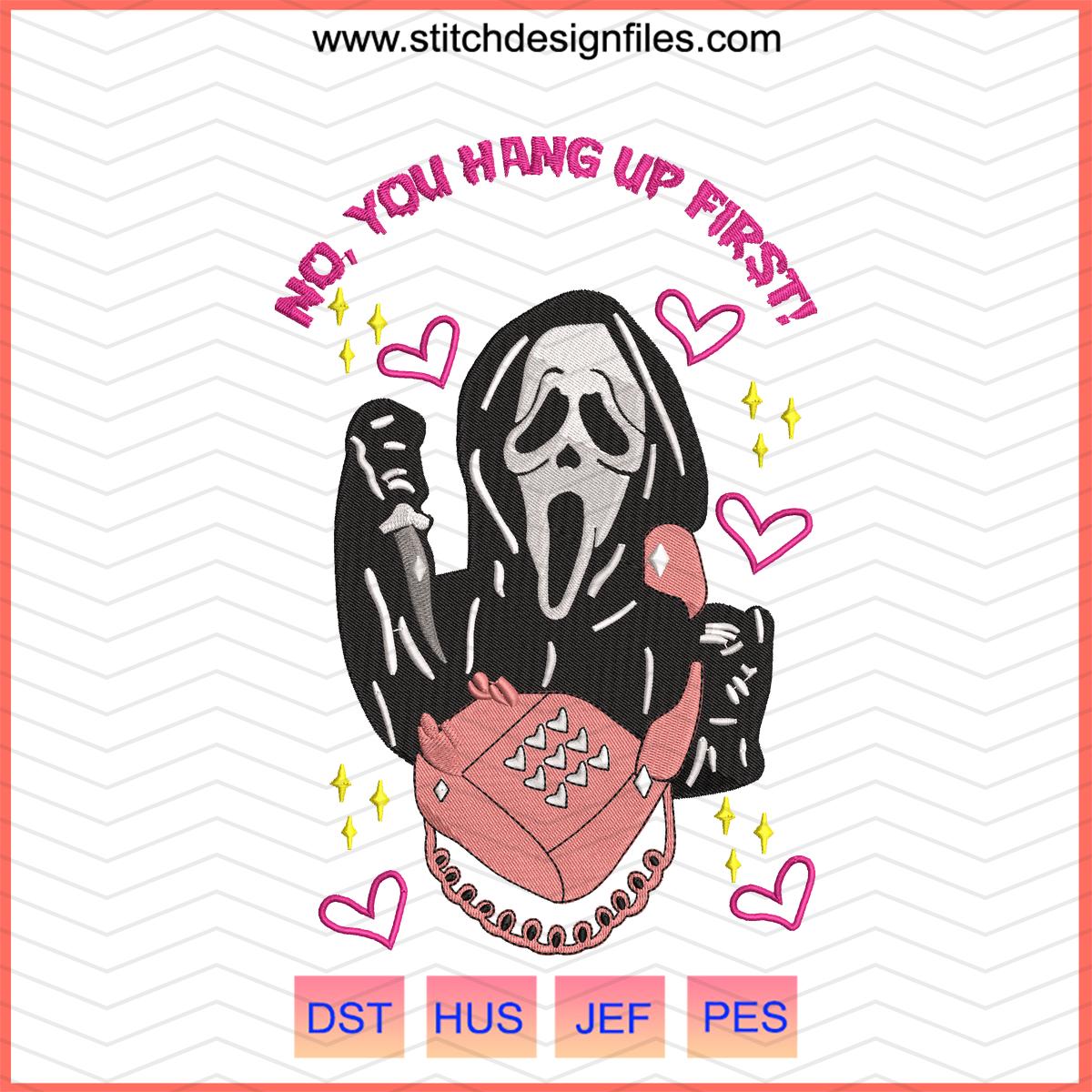 Ghost Face Calling Halloween Machine Embroidery Design – DST PES JEF