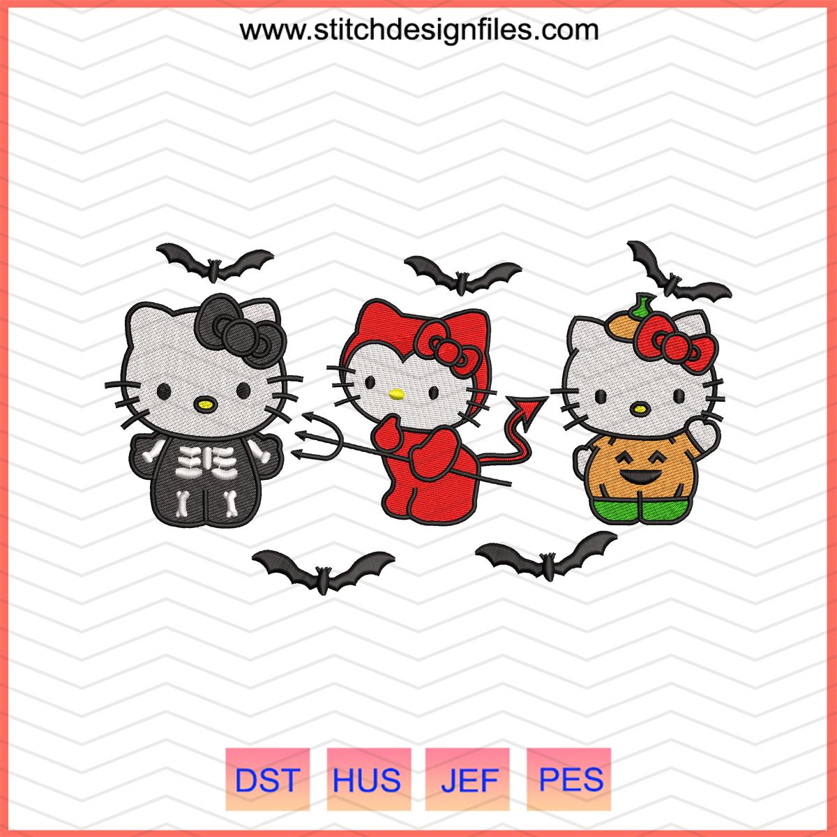 Halloween Hello Kitty Embroidery Design – DST PES JEF - halloween hello kitty embroidery design dst pes jef 1