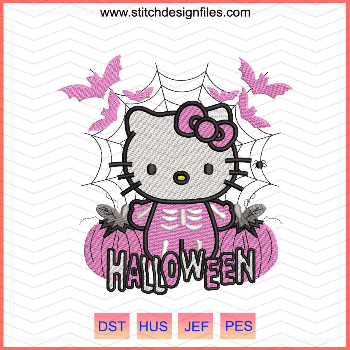 Halloween Hello Kitty Embroidery Design – DST PES JEF