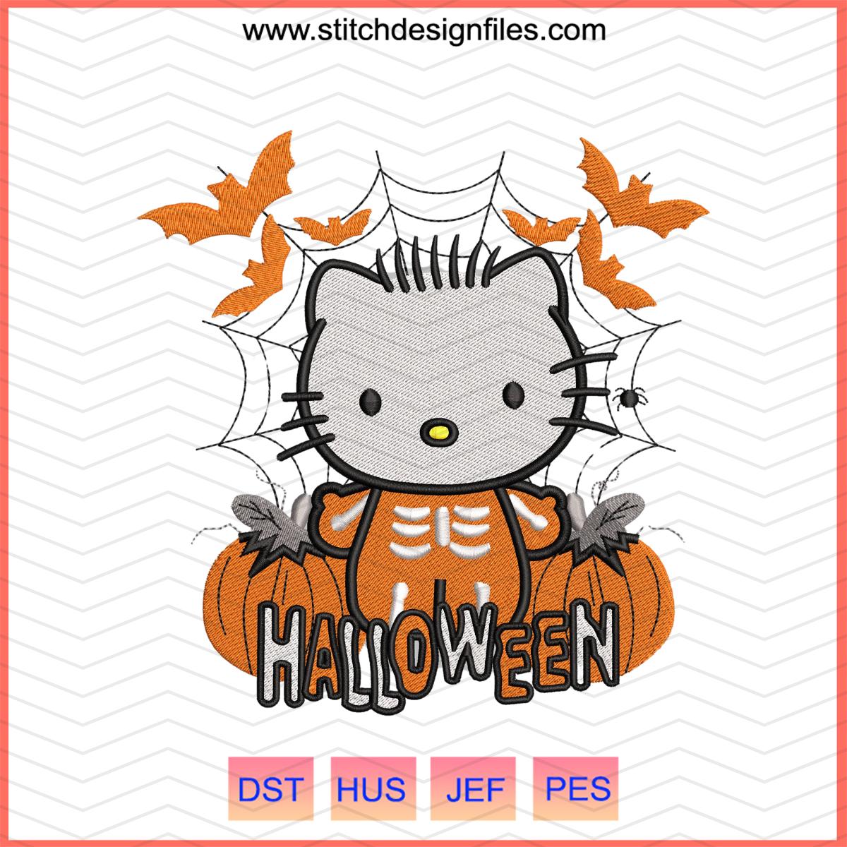 Halloween Kitty Boy Embroidery Design – DST PES JEF