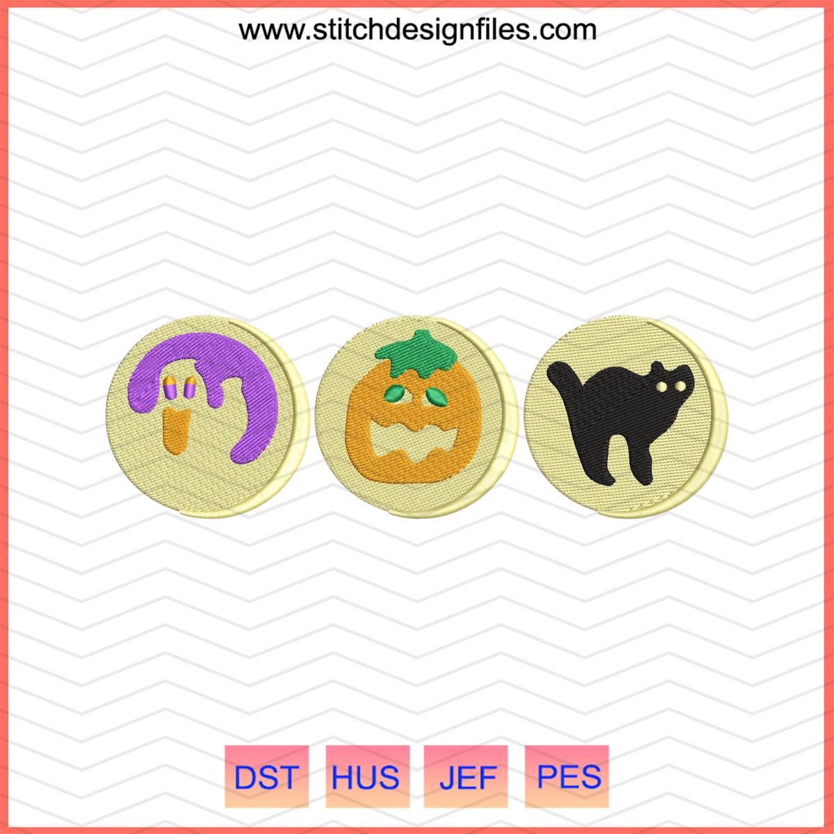 Halloween Sugar Cookie Embroidery Design - halloween sugar cookie embroidery design