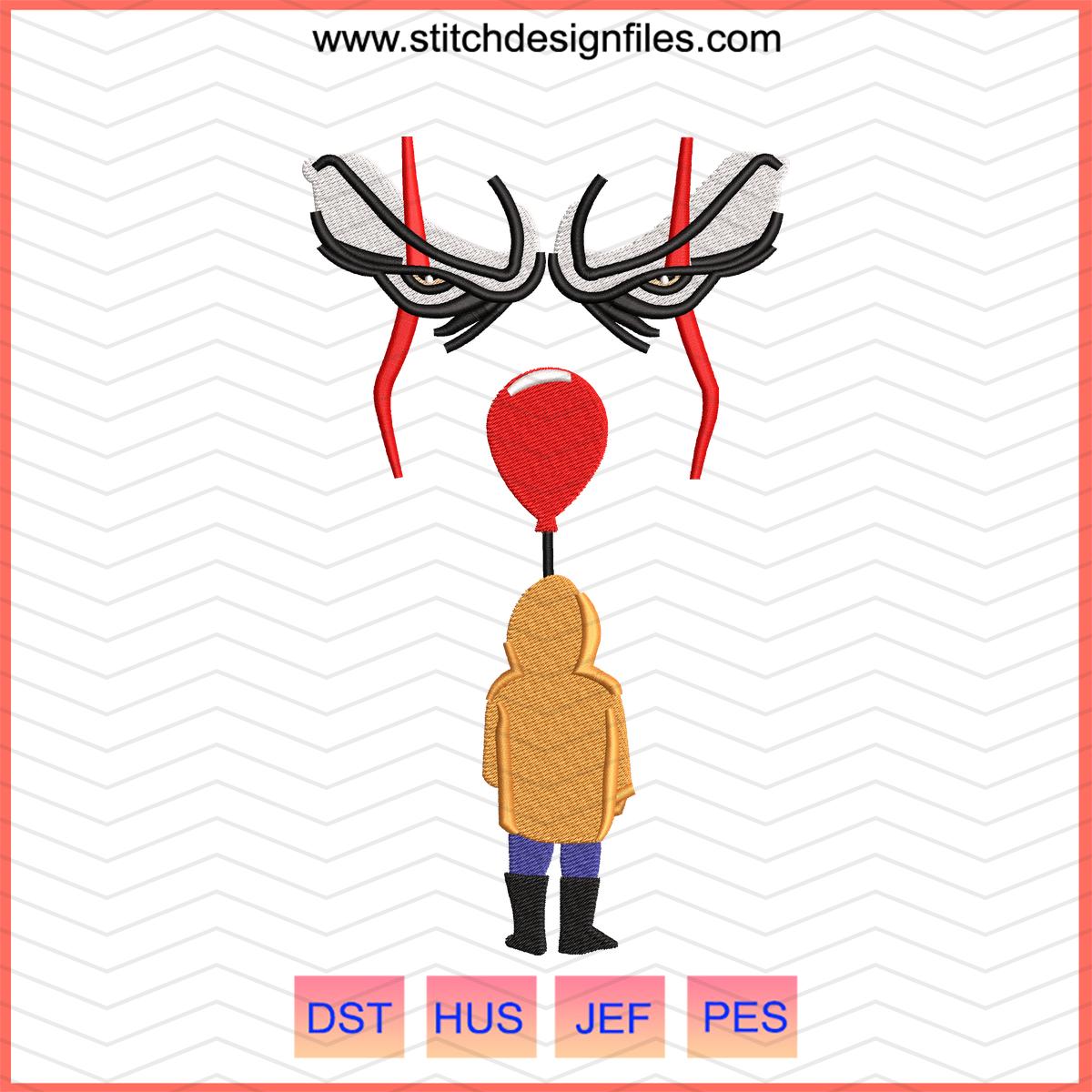 Horror Movie Clown Embroidery Design
