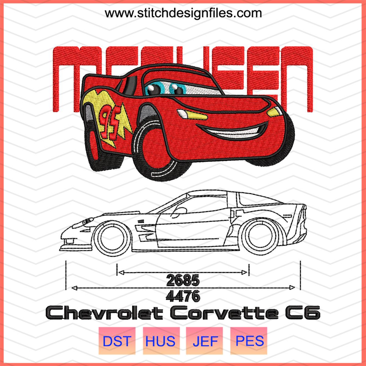 Lightning McQueen Chevrolet Embroidery Design