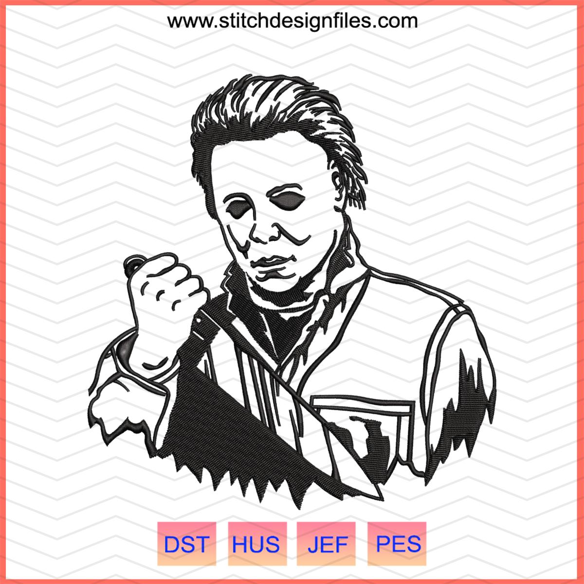 Michael Myers Horror Character Embroidery Design
