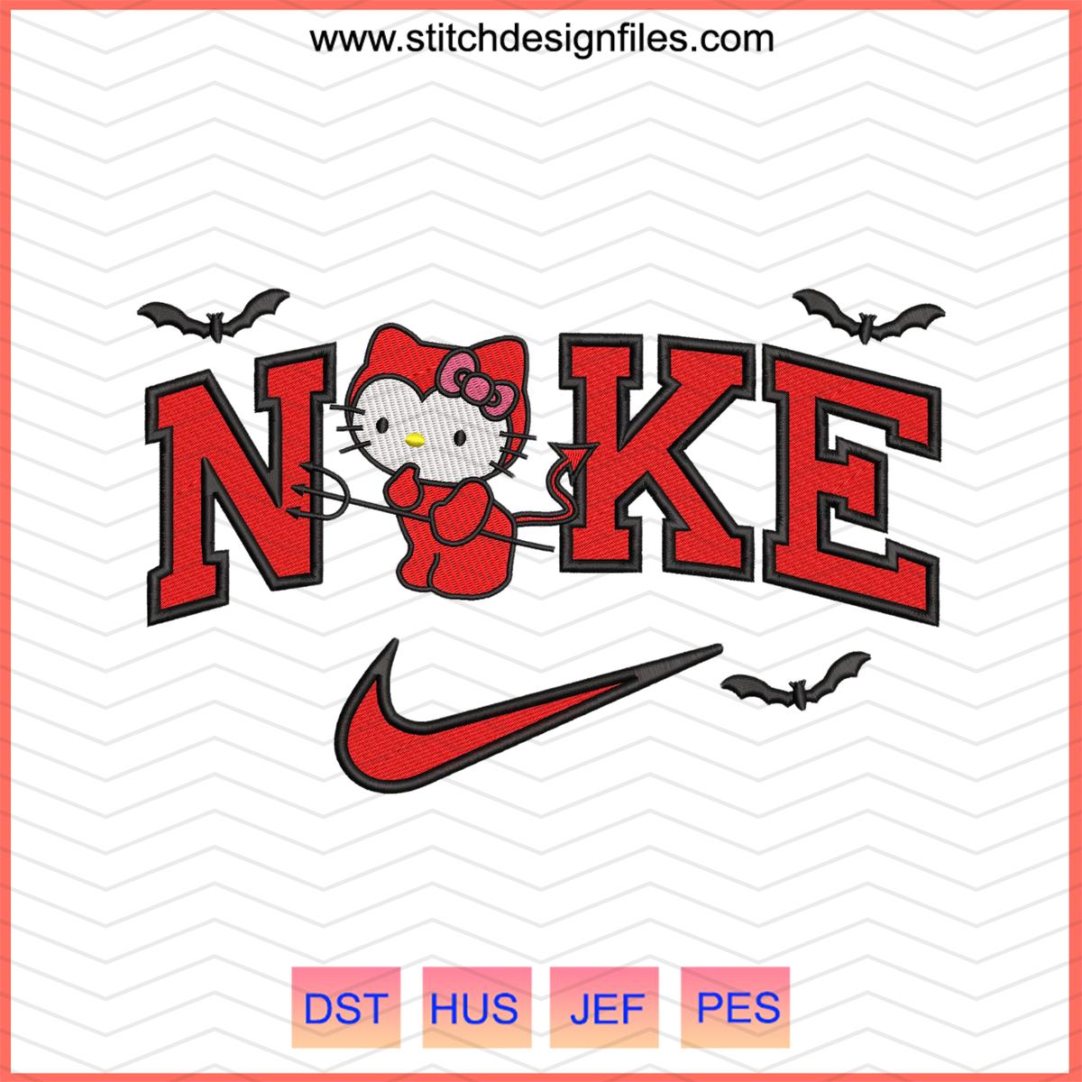 Nike Devil Hello Kitty Embroidery Design