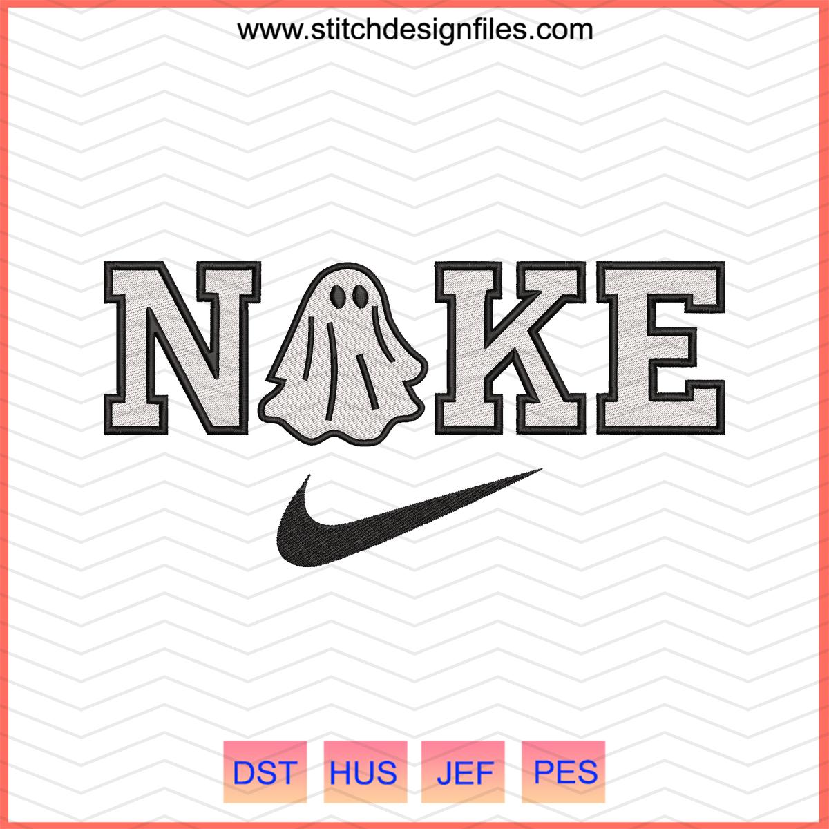 Nike Ghost Halloween Embroidery Design