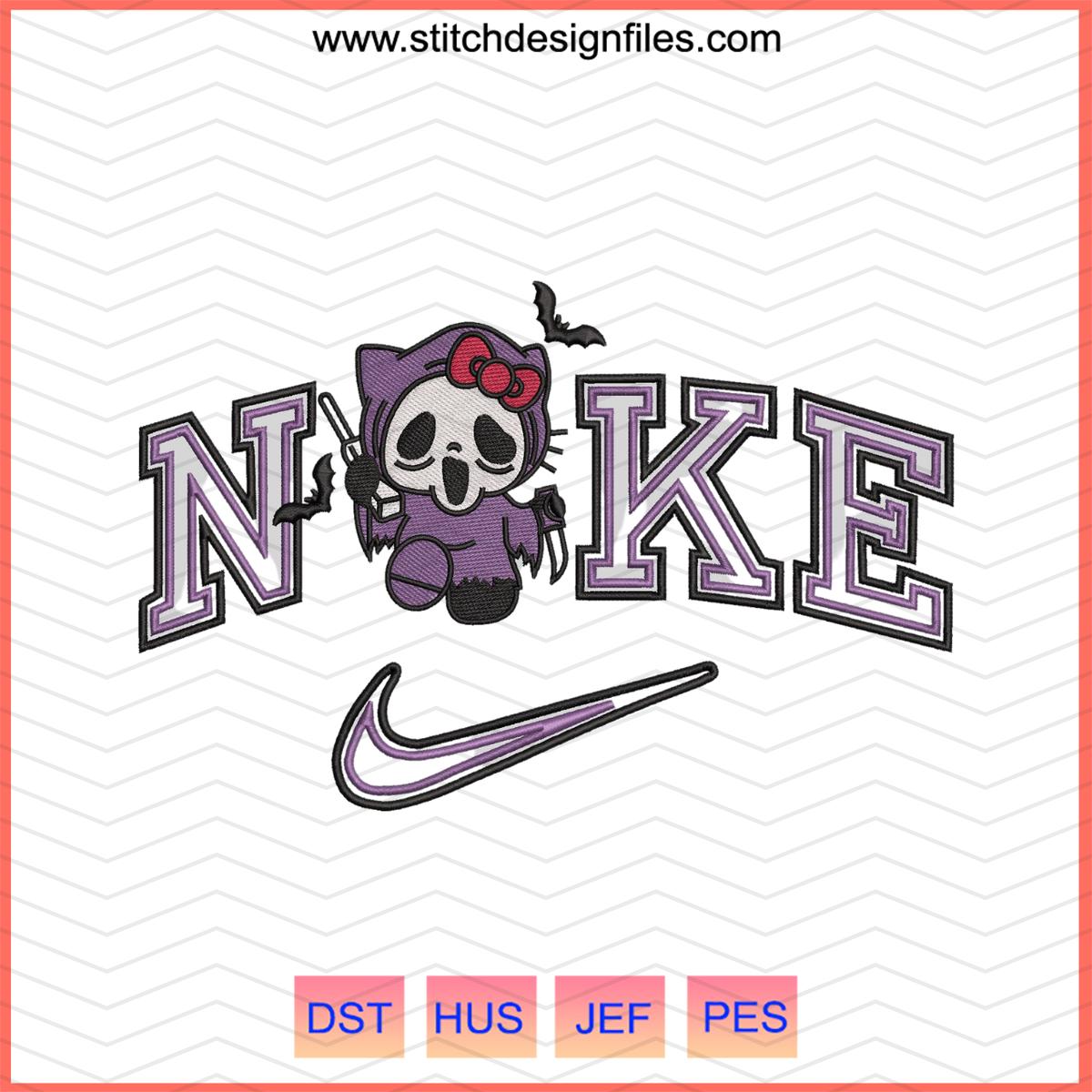 Nike Ghost Hello Kitty Embroidery Design