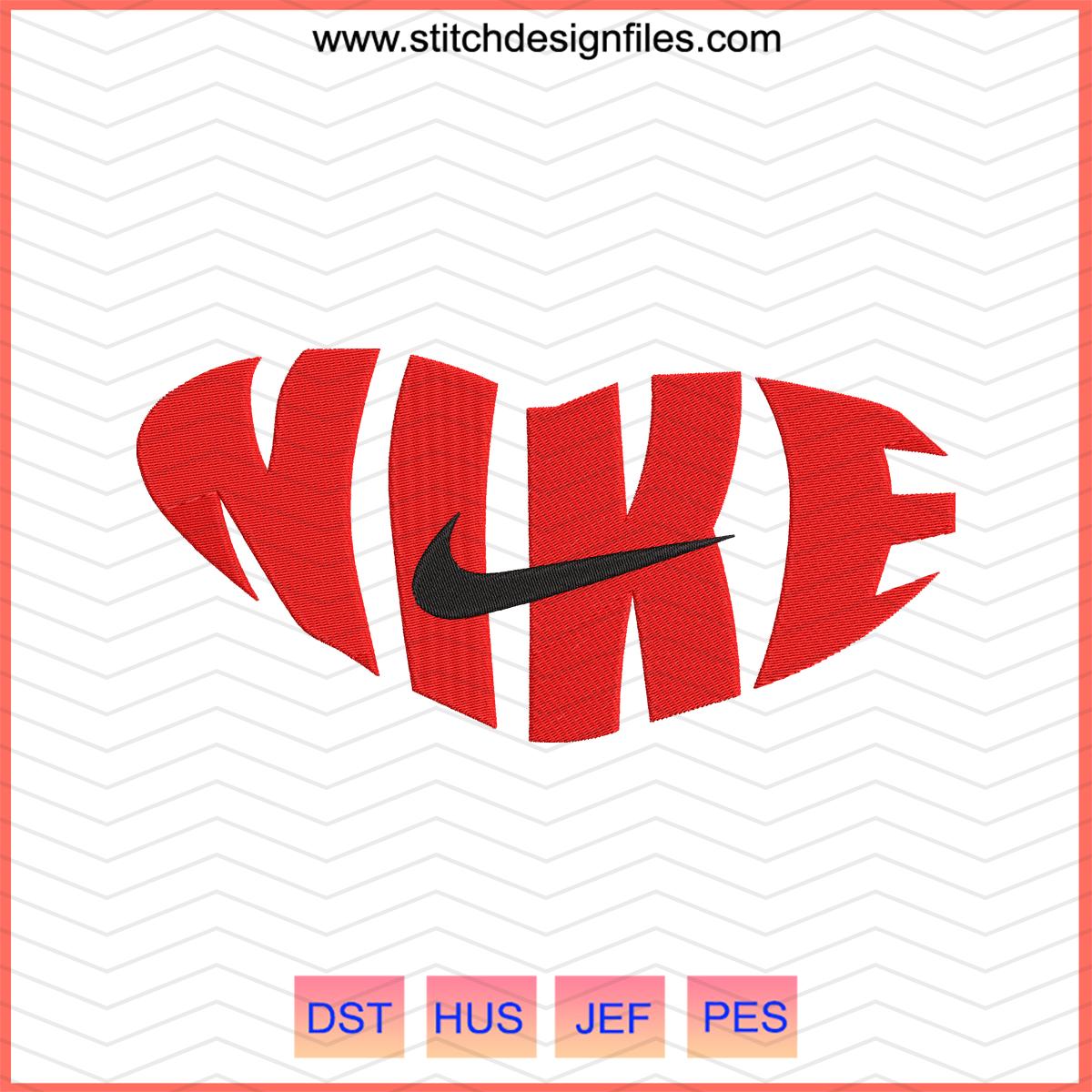 Nike Heart Embroidery Designs