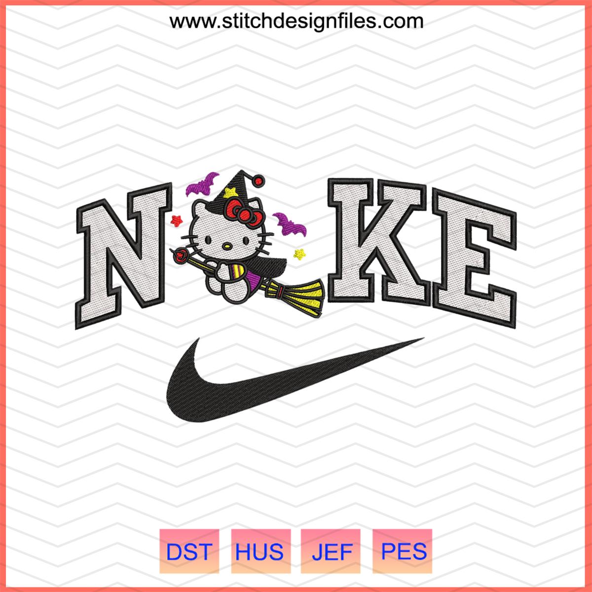 Nike Hello Kitty Witch Machine Embroidery Design