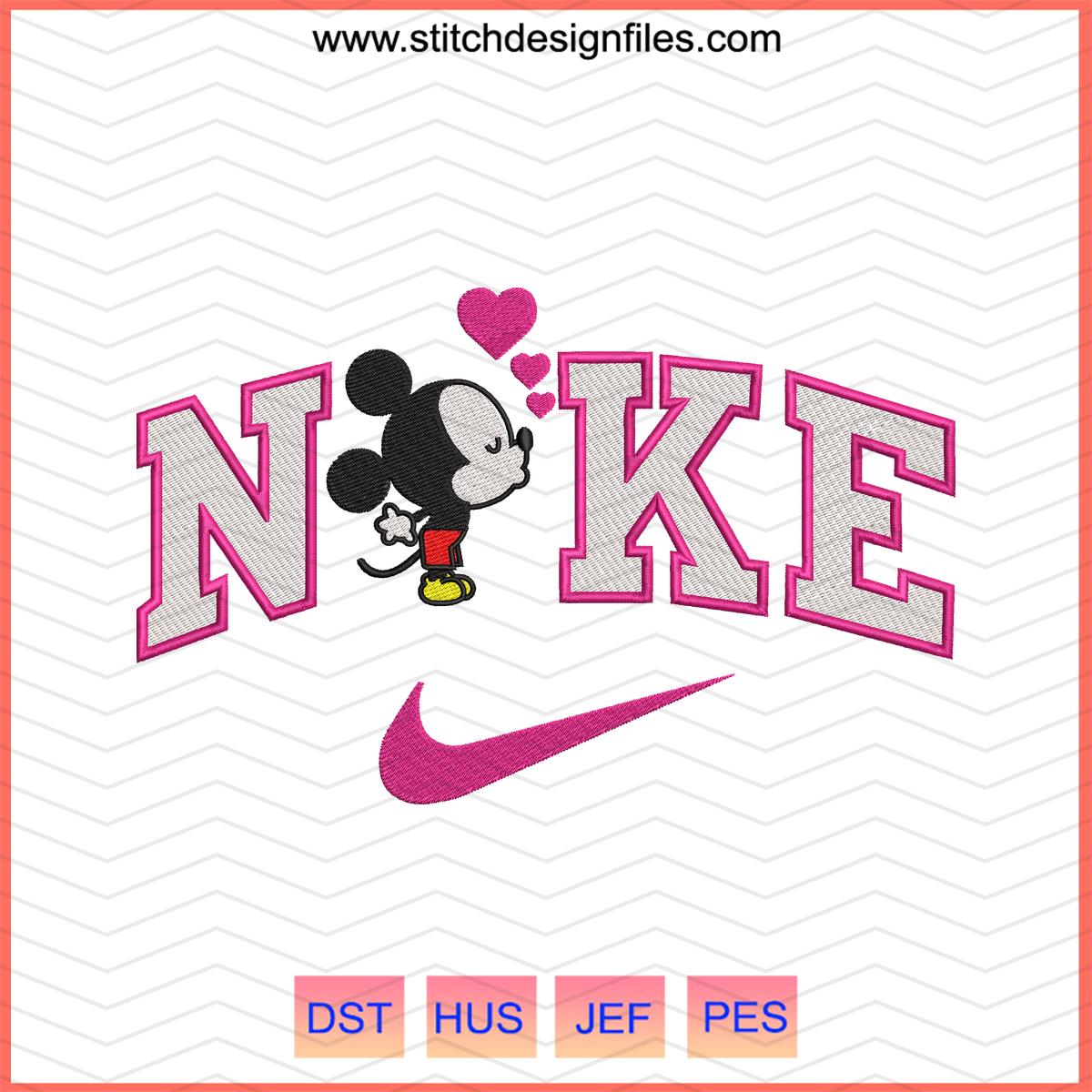 Nike Minnie Heart Embroidery File