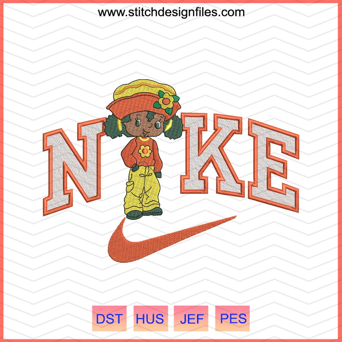 Nike Orange Strawberry Shortcake Embroidery Design