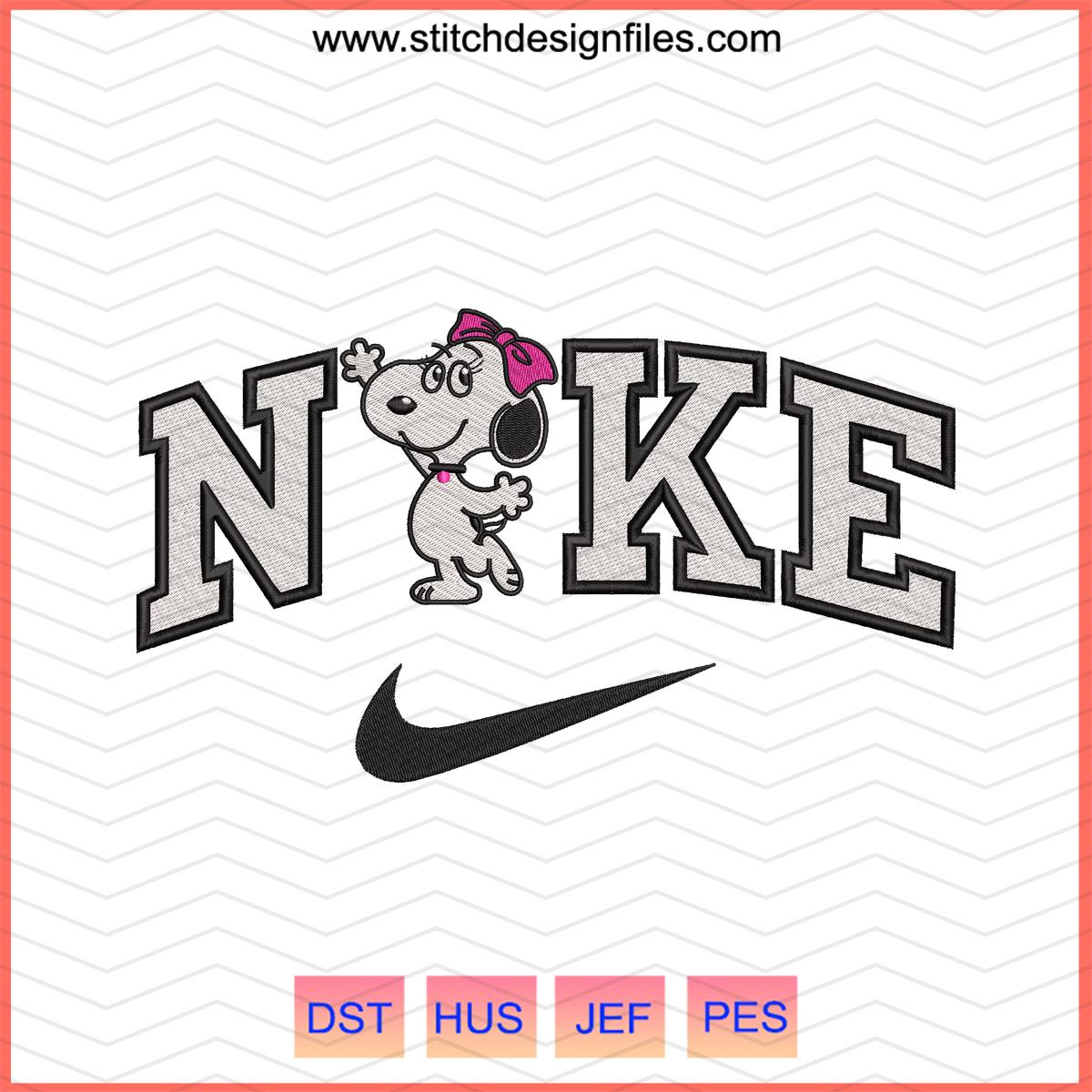 Nike Snoopy & Girlfriend Embroidery Design
