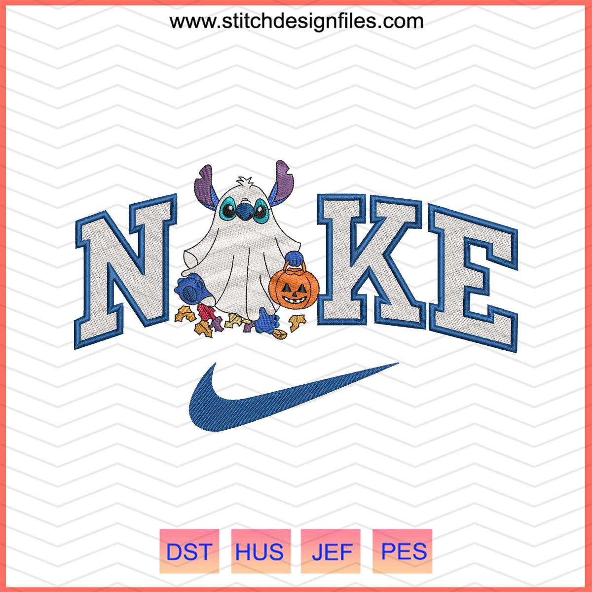 Nike Stitch Ghost Halloween Embroidery Design – DST PES JEF