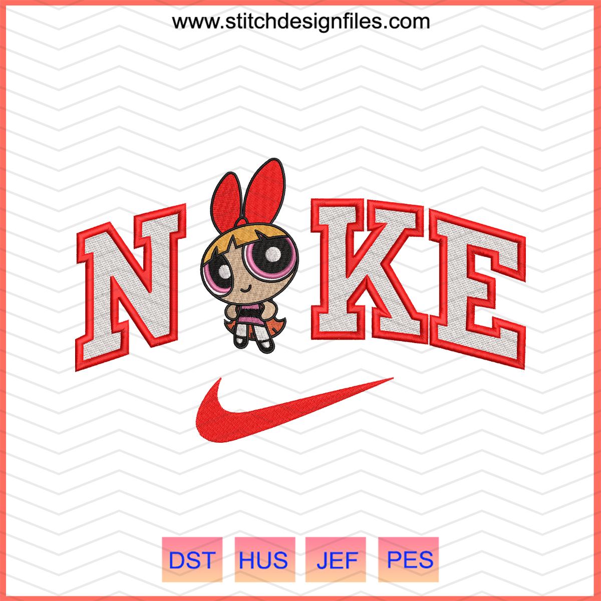 Nike x Blossom Powerpuff Girls Embroidery Design