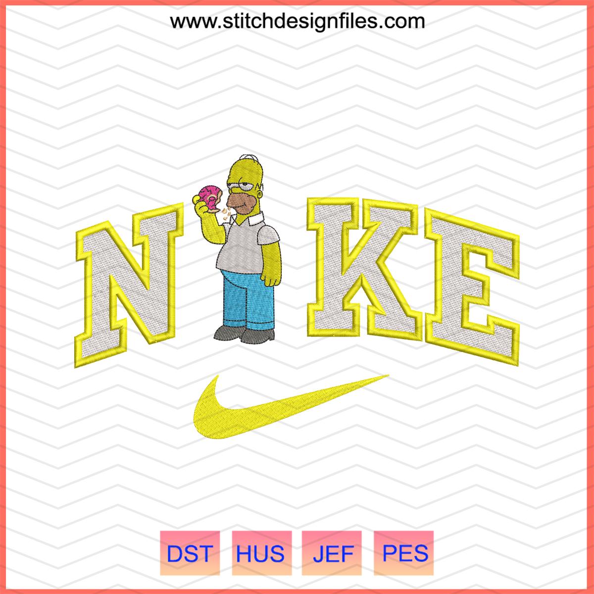 Nike x Homer & Marge Simpson Embroidery Design