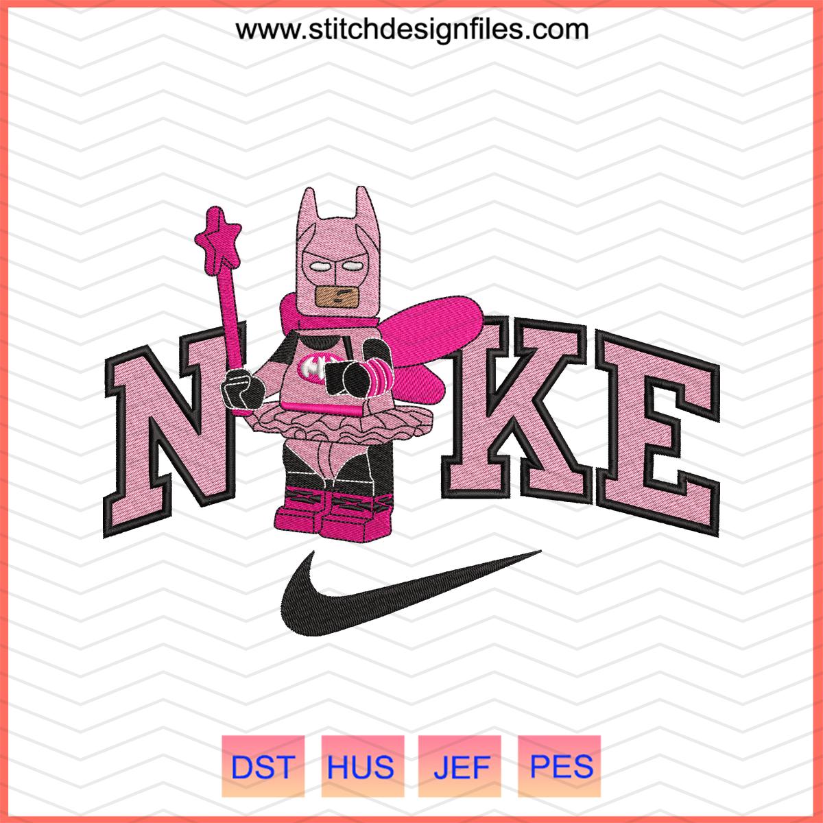Nike x Lego Pink Batman Embroidery Design