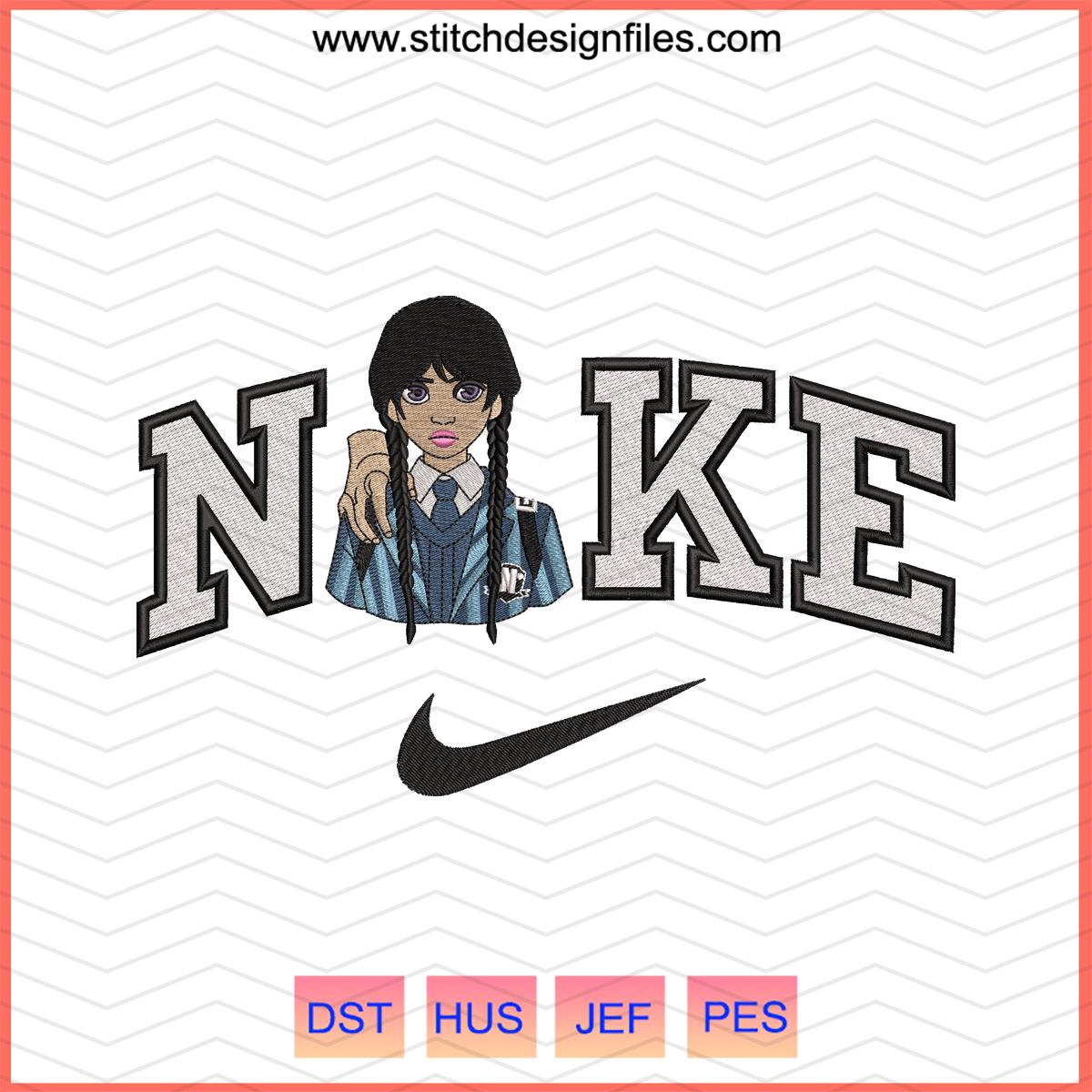 Nike x Wednesday Addams Embroidery File - nike x wednesday addams embroidery file