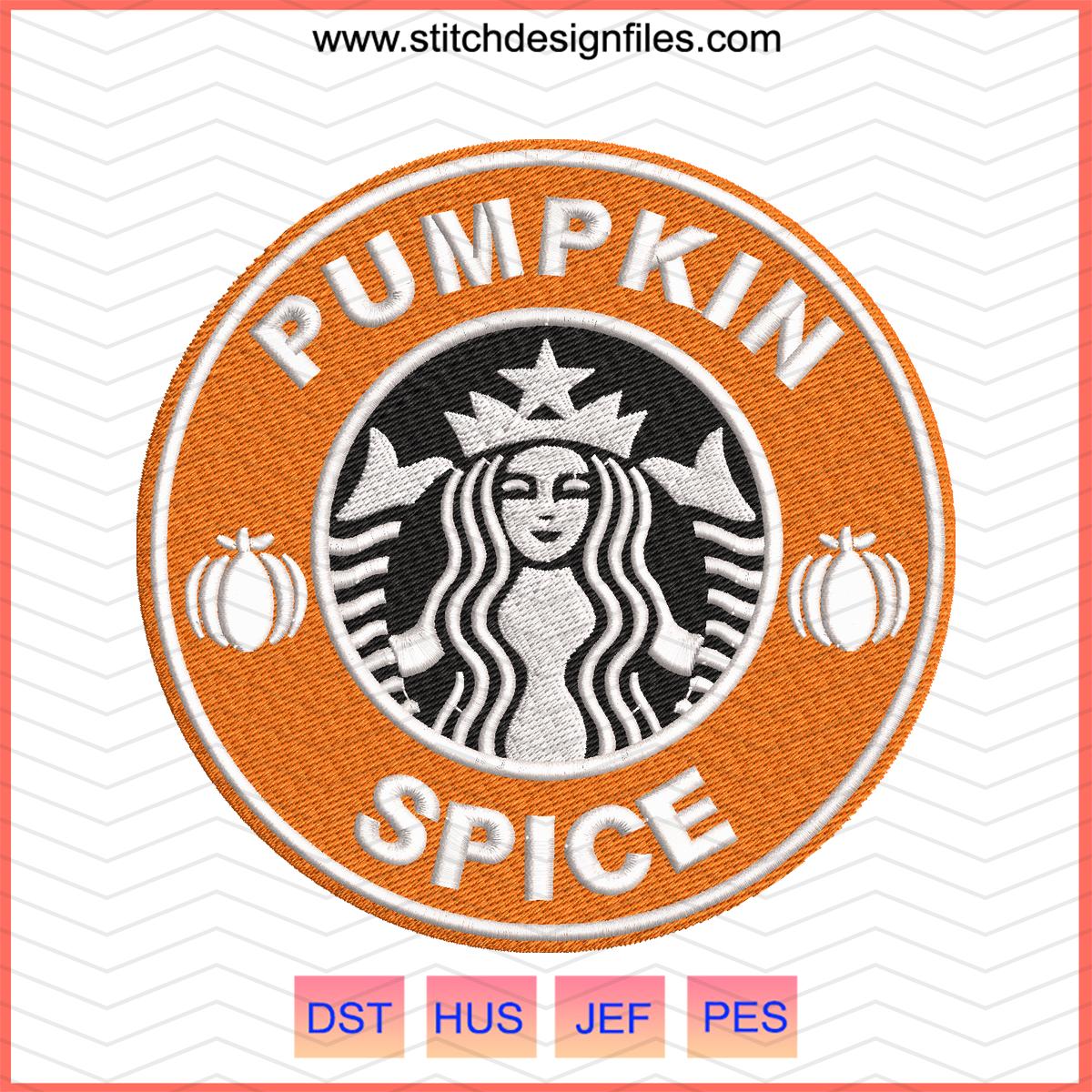 Pumpkin Spice Starbucks Halloween Embroidery File - pumpkin spice starbucks halloween embroidery file