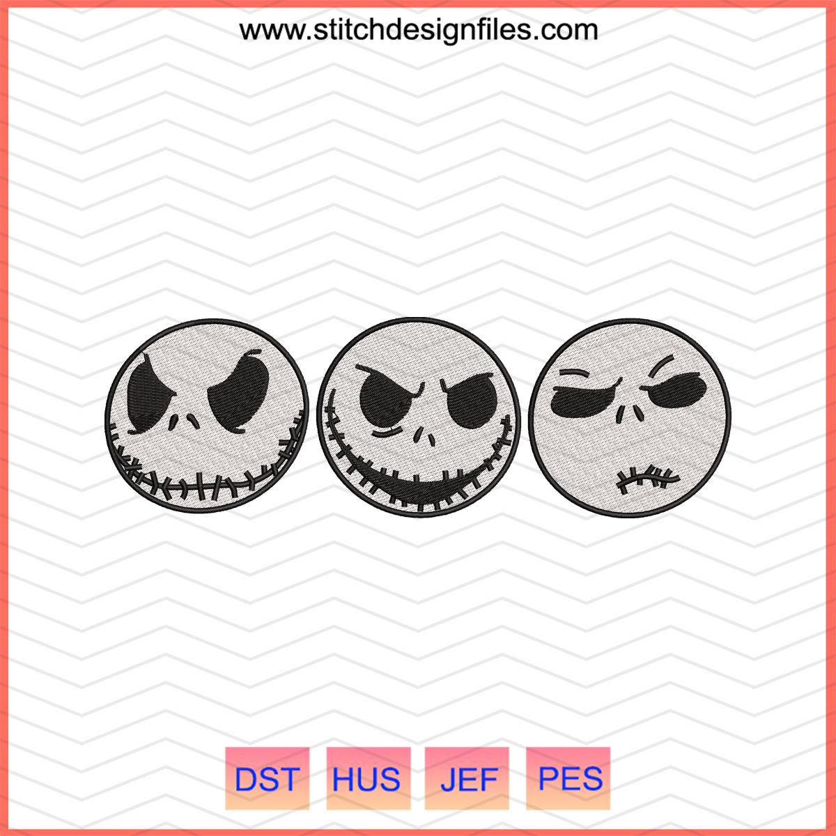 Scary Jack Skellington Embroidery Design