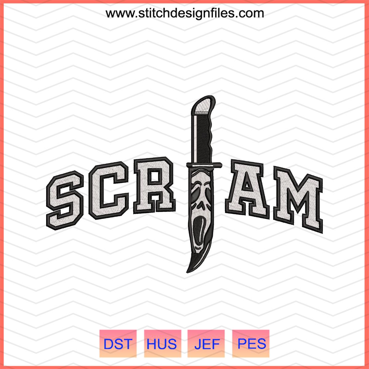 Scream Knife Machine Embroidery Design – DST PES JEF