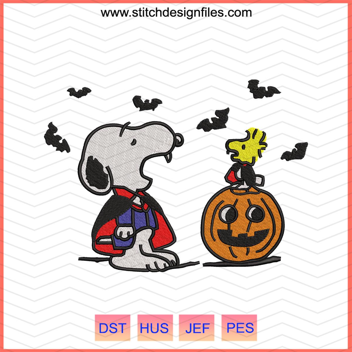 Snoopy Pumpkin Halloween Embroidery File