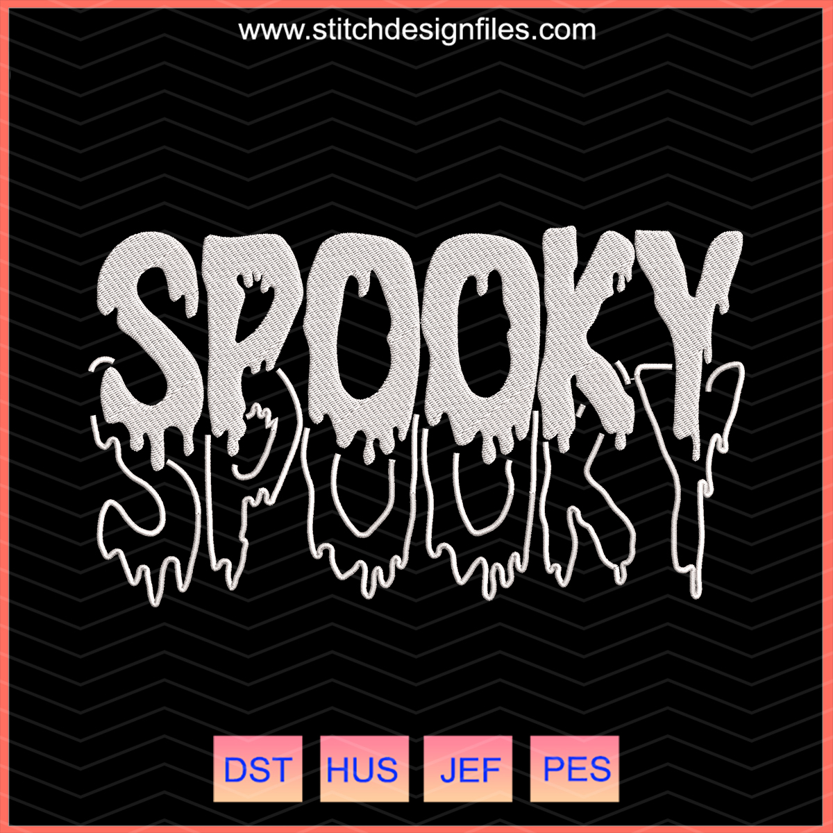 Spooky Outline Machine Embroidery Design – DST PES JEF