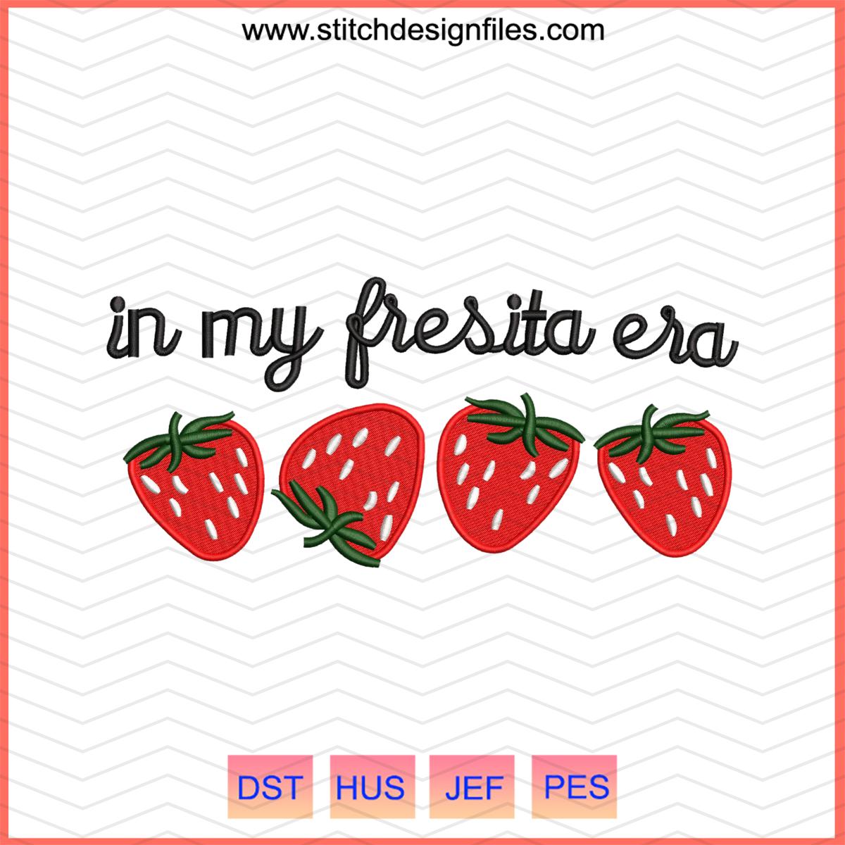 Strawberry Era Quote Embroidery Design File