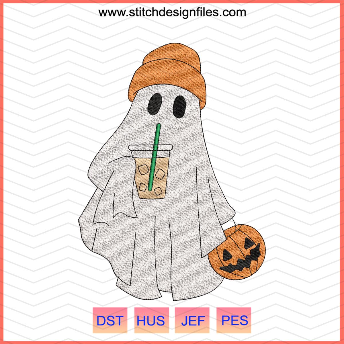 Swoosh Ghost Embroidery Design File