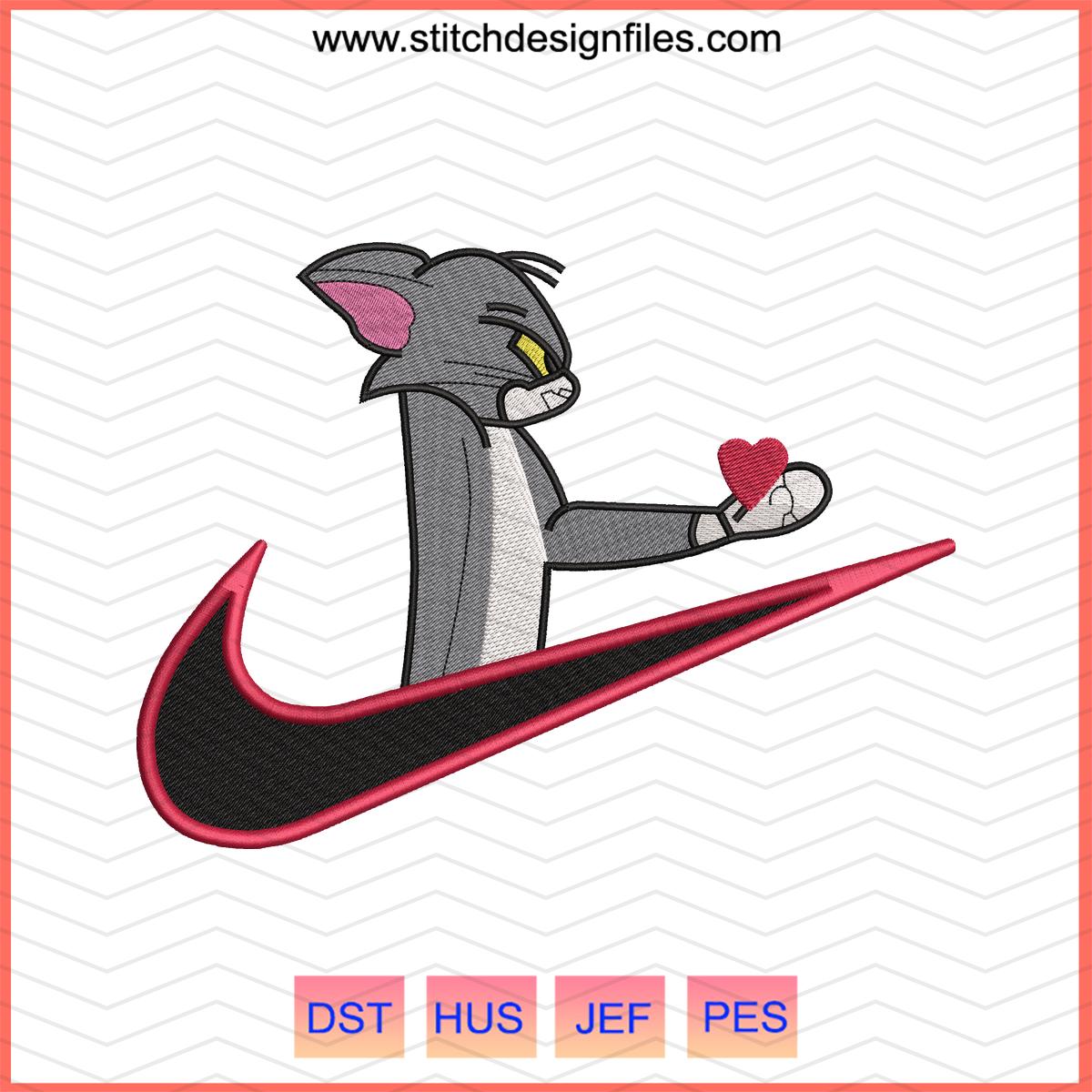 Tom & Jerry Swoosh Embroidery Design